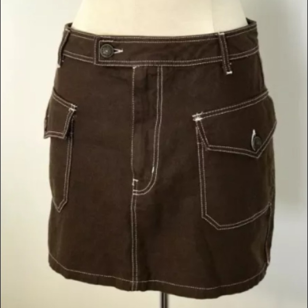 Moschino Brown Denim Mini Skirt